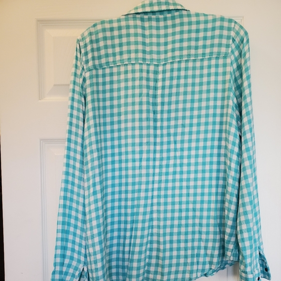 NWOT Maurices Blue & White Plaid Shirt - Picture 3 of 4